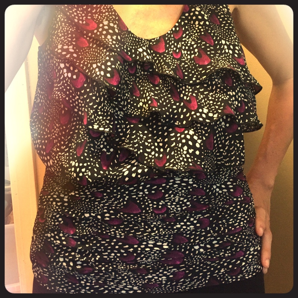 White House Black Market Peacock Blouse